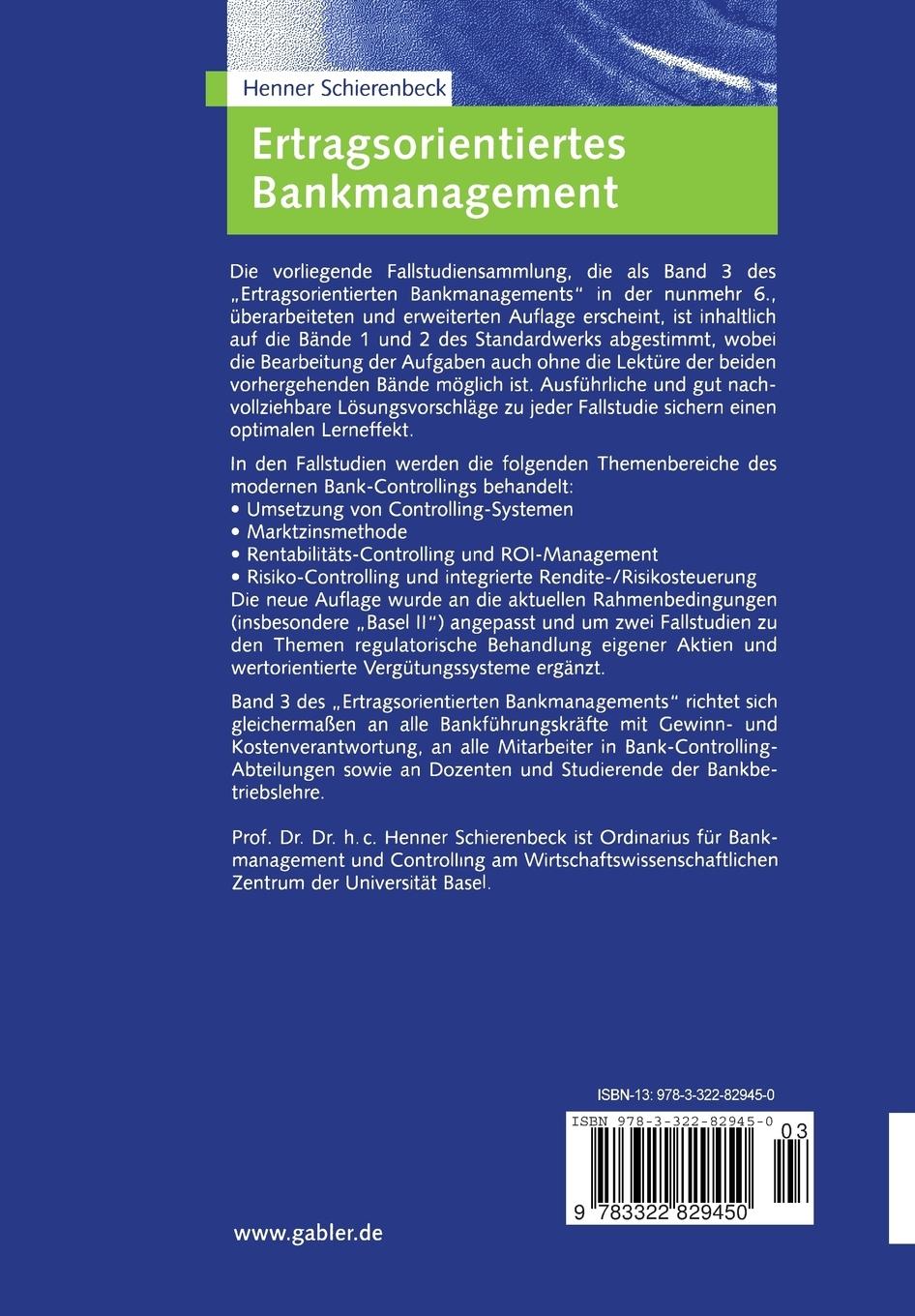 Rückseitencover Ertragsorientiertes Bankmanagement