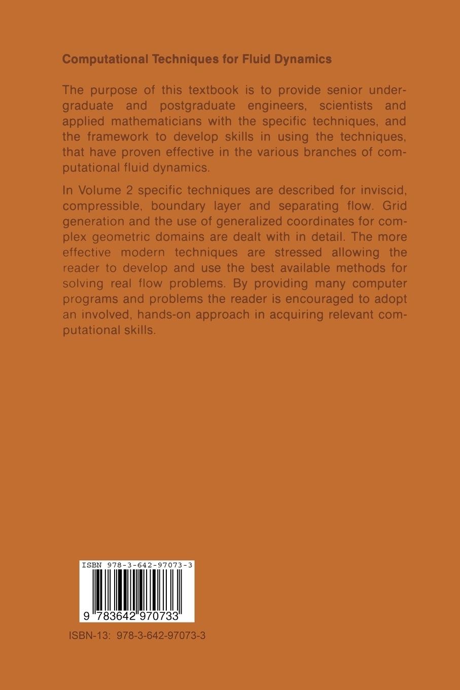Rückseitencover Computational Techniques for Fluid Dynamics