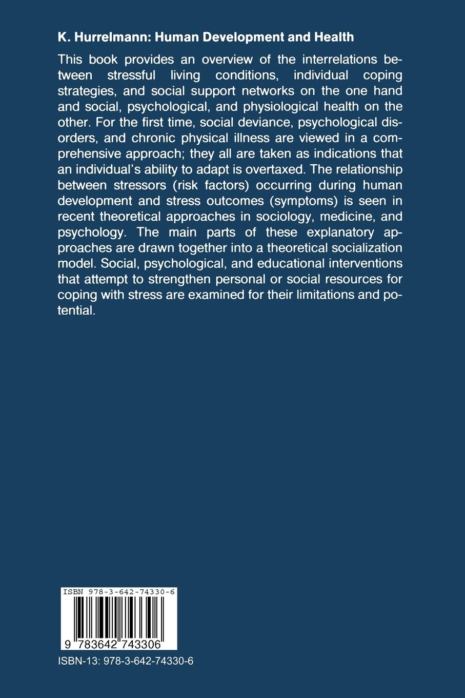 Rückseitencover Human Development and Health