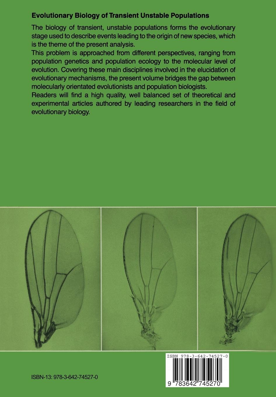 Rückseitencover Evolutionary Biology of Transient Unstable Populations