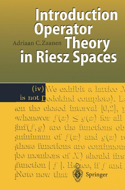 Vorderes Coverbild Introduction to Operator Theory in Riesz Spaces