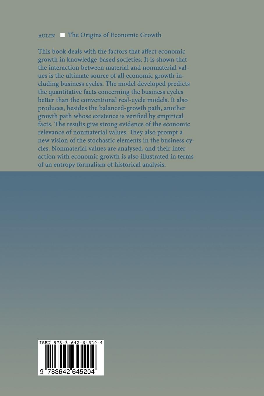 Rückseitencover The Origins of Economic Growth