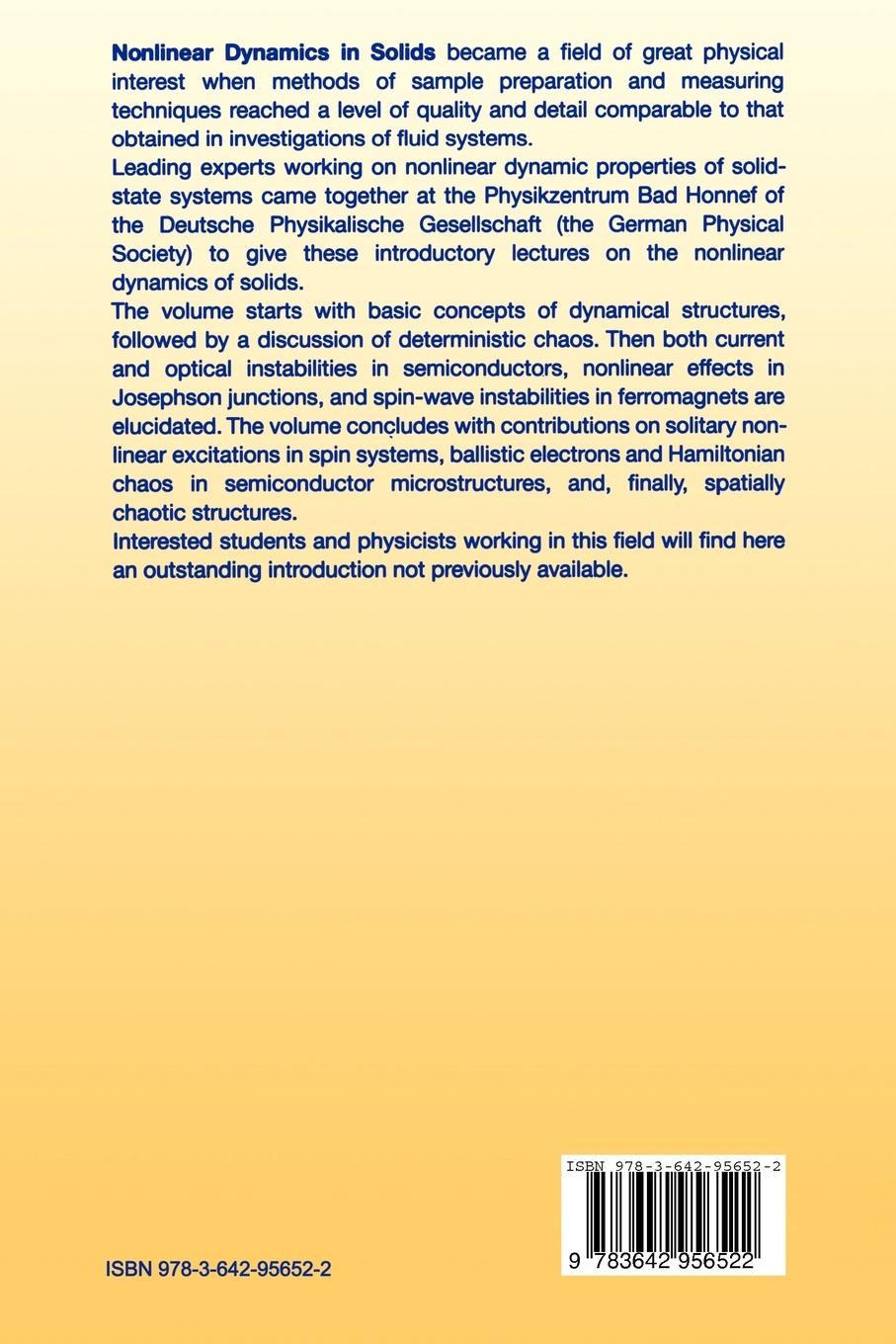 Rückseitencover Nonlinear Dynamics in Solids