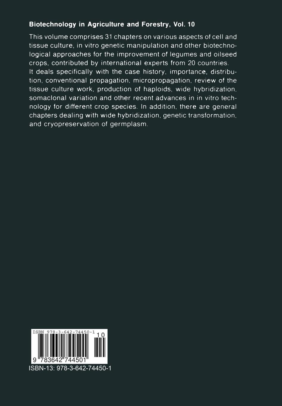 Rückseitencover Legumes and Oilseed Crops I