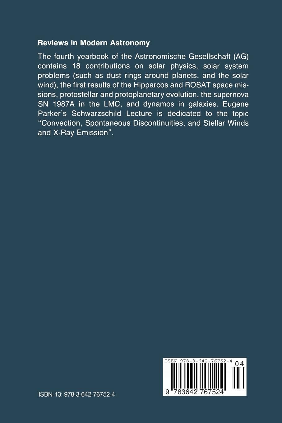 Rückseitencover Reviews in Modern Astronomy