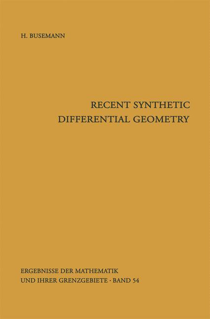 Vorderes Coverbild Recent Synthetic Differential Geometry