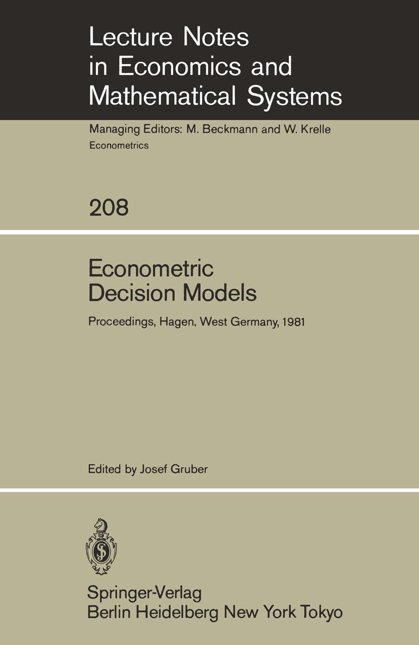 Vorderes Coverbild Econometric Decision Models