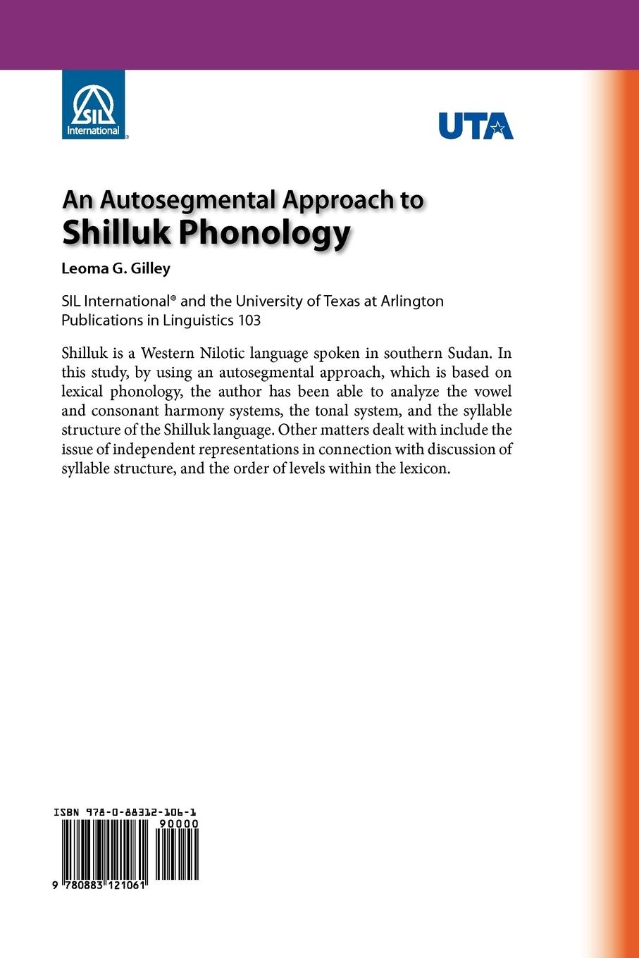 Rückseitencover An Autosegmental Approach to Shilluk Phonology