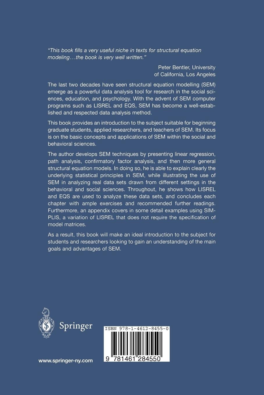 Rückseitencover Basic Principles of Structural Equation Modeling