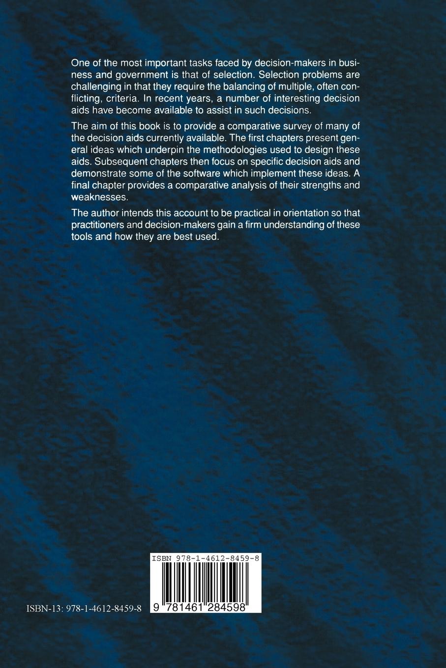 Rückseitencover Decision Aids for Selection Problems