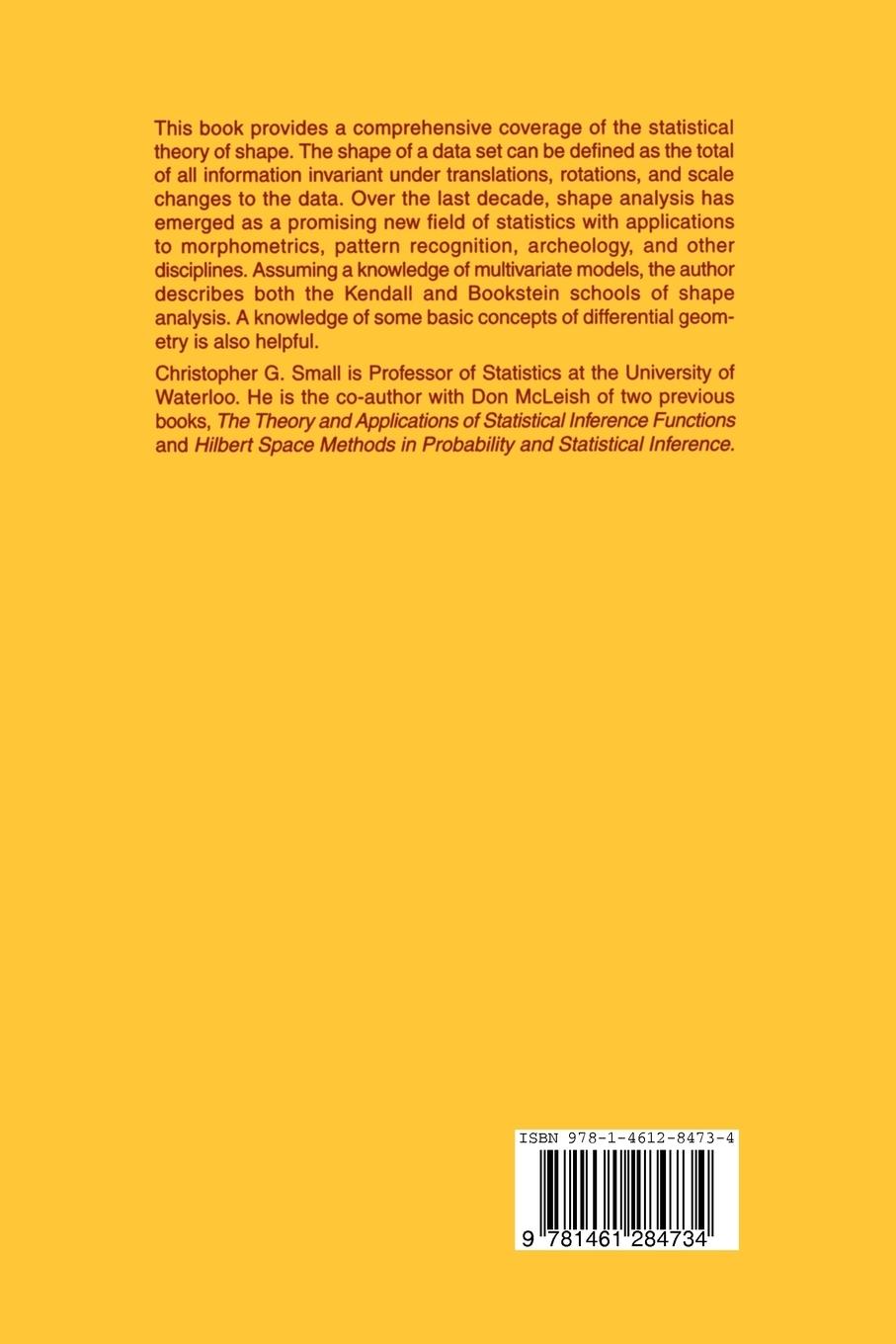 Rückseitencover The Statistical Theory of Shape