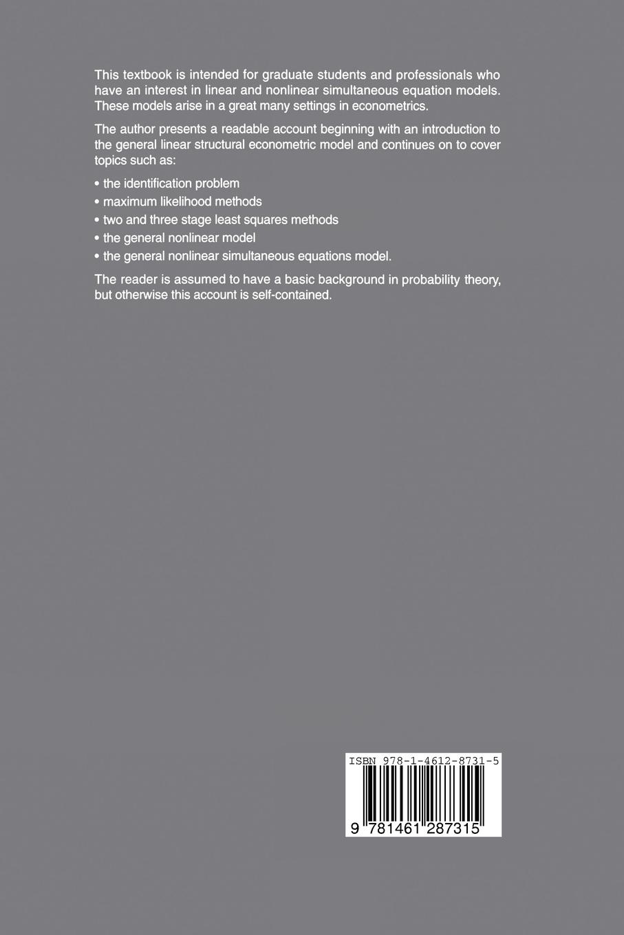 Rückseitencover Topics In Advanced Econometrics