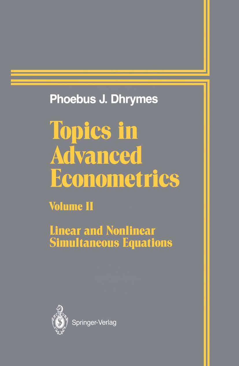 Vorderes Coverbild Topics In Advanced Econometrics