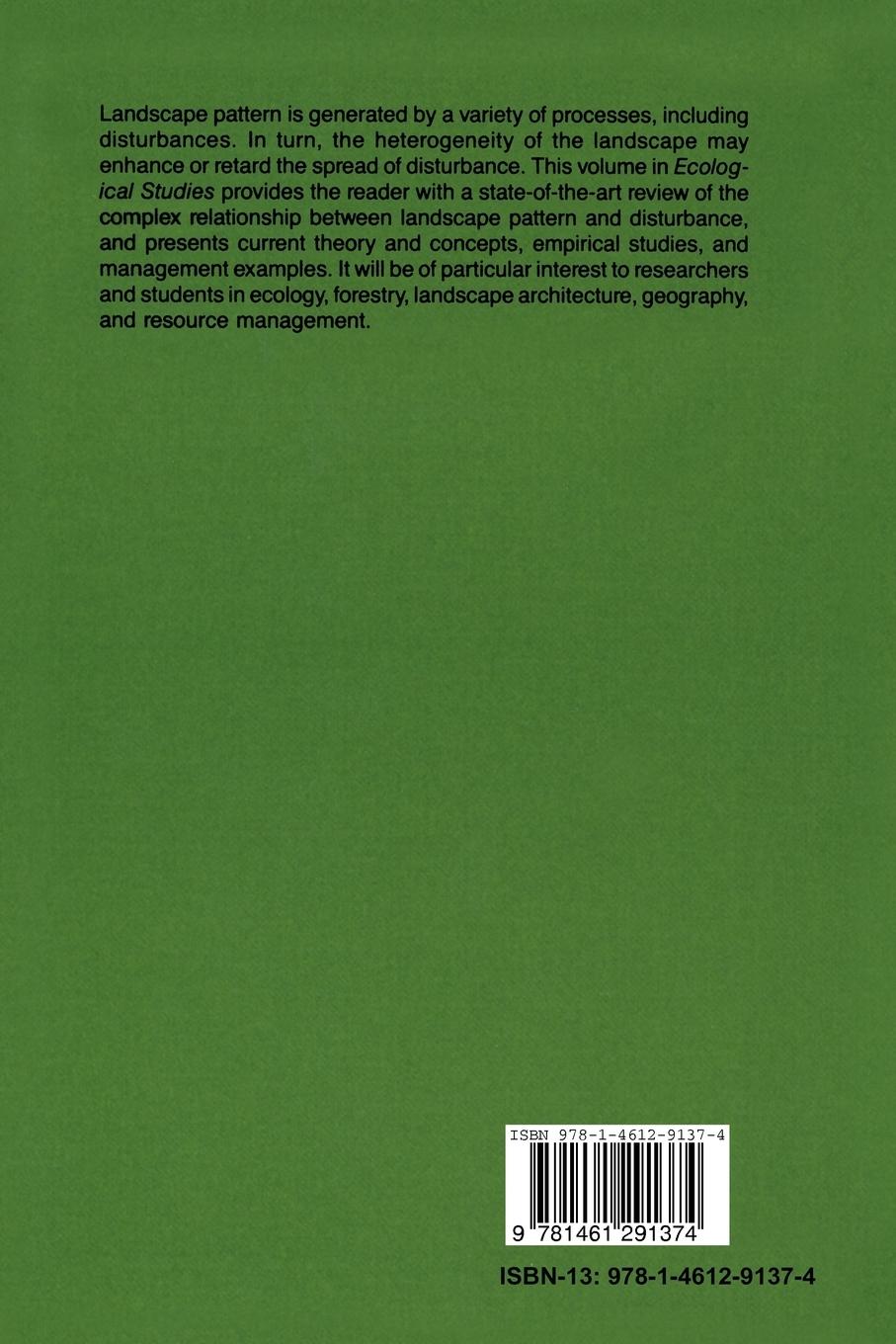 Rückseitencover Landscape Heterogeneity and Disturbance
