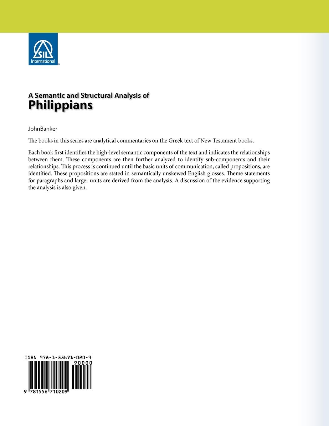 Rückseitencover A Semantic and Structural Analysis of Philippians