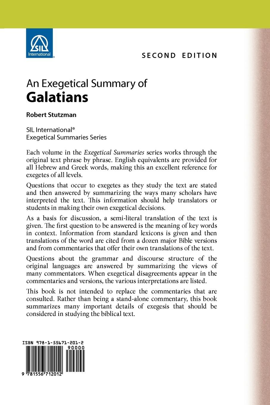 Rückseitencover An Exegetical Summary of Galatians, 2nd Edition