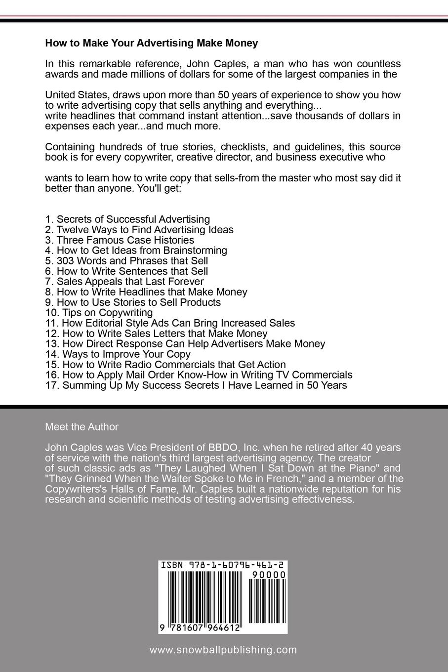 Rückseitencover How to Make Your Advertising Make Money