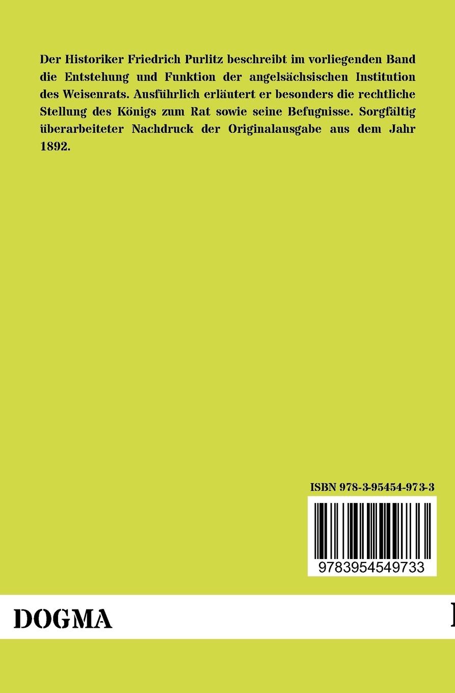 Rückseitencover König und Witenagemot bei den Angelsachsen