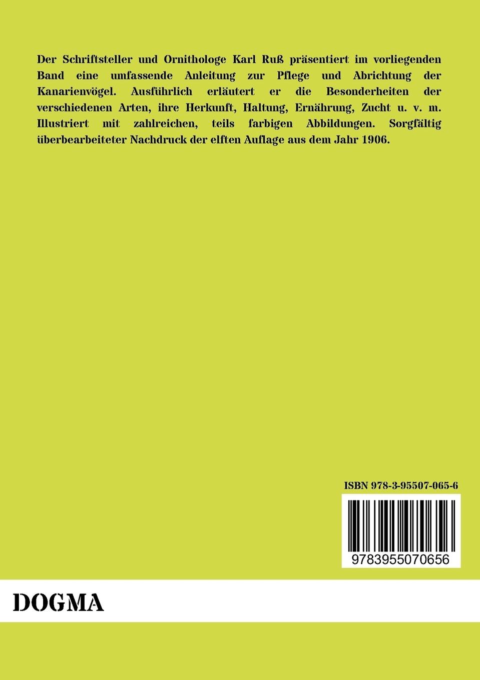 Rückseitencover Der Kanarienvogel