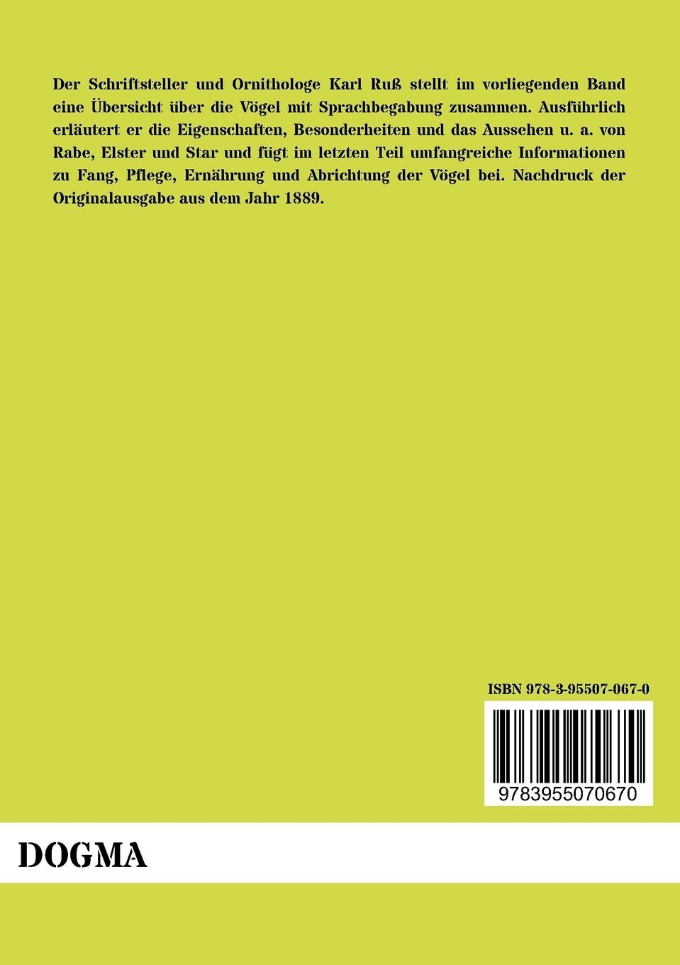 Rückseitencover Allerlei sprechendes gefiedertes Volk