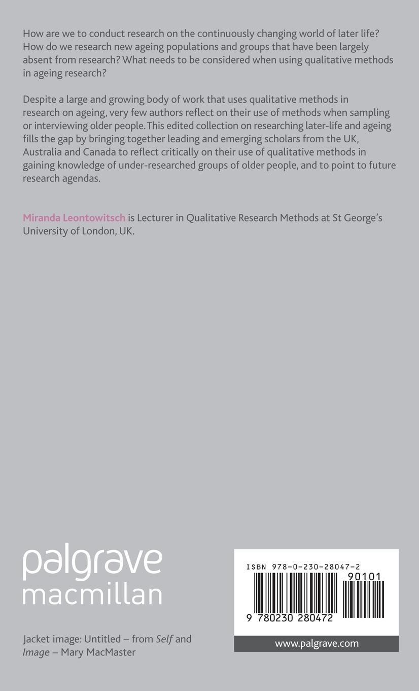 Rückseitencover Researching Later Life and Ageing