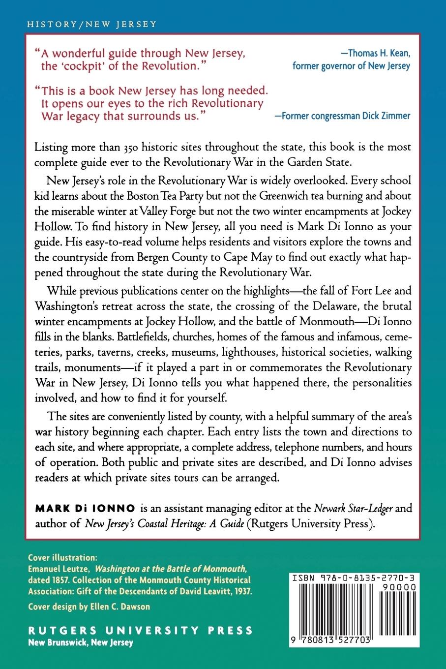 Rückseitencover A Guide to New Jersey's Revolutionary War Trail