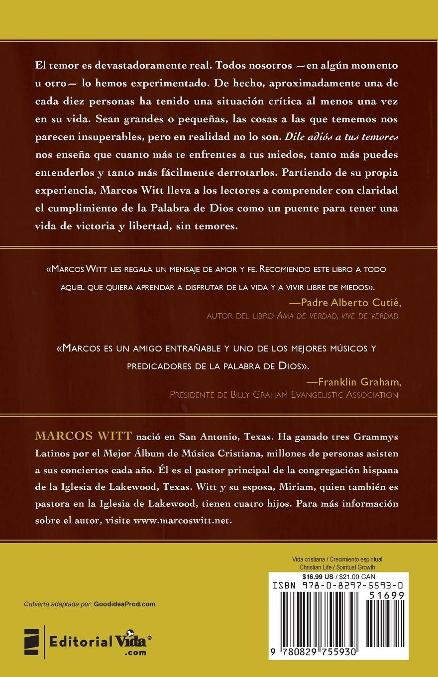 Rückseitencover Dile Adios a Tus Temores