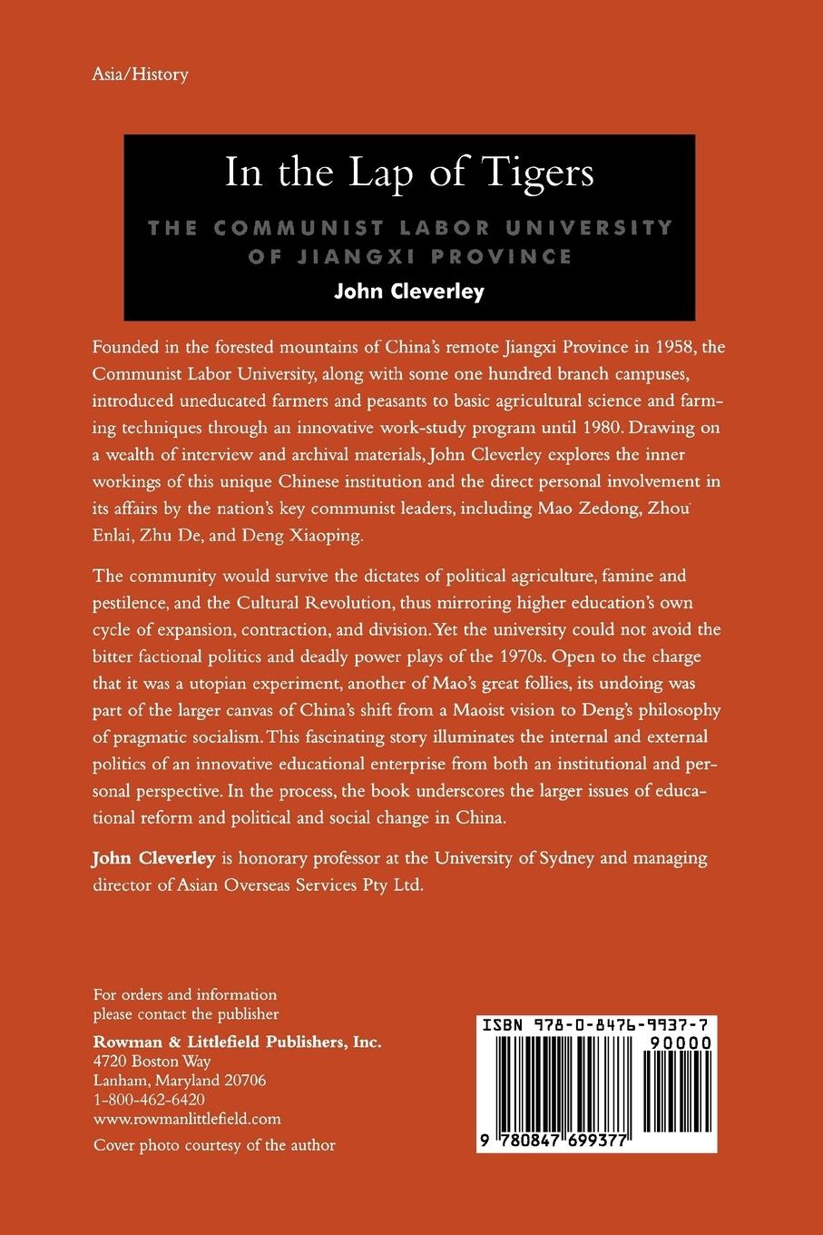 Rückseitencover In the Lap of Tigers