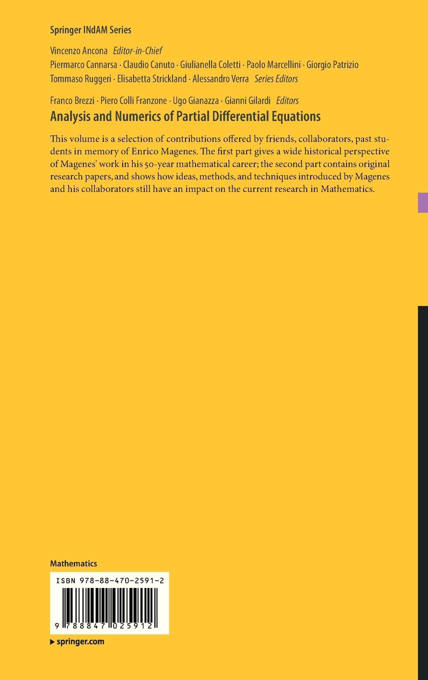 Rückseitencover Analysis and Numerics of Partial Differential Equations