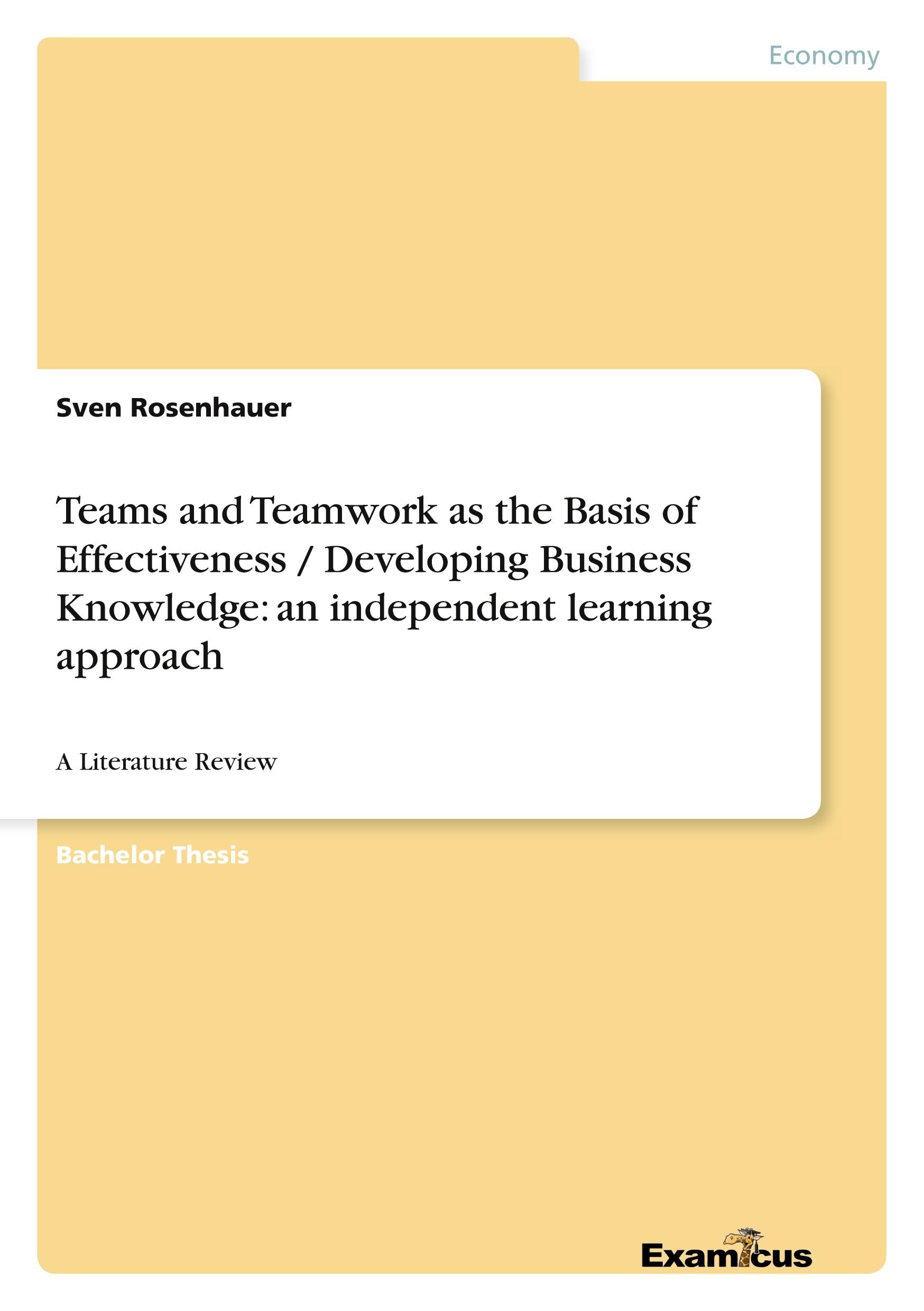 Vorderes Coverbild Teams and Teamwork as the Basis of Effectiveness / Developing Business Knowledge: an independent learning approach