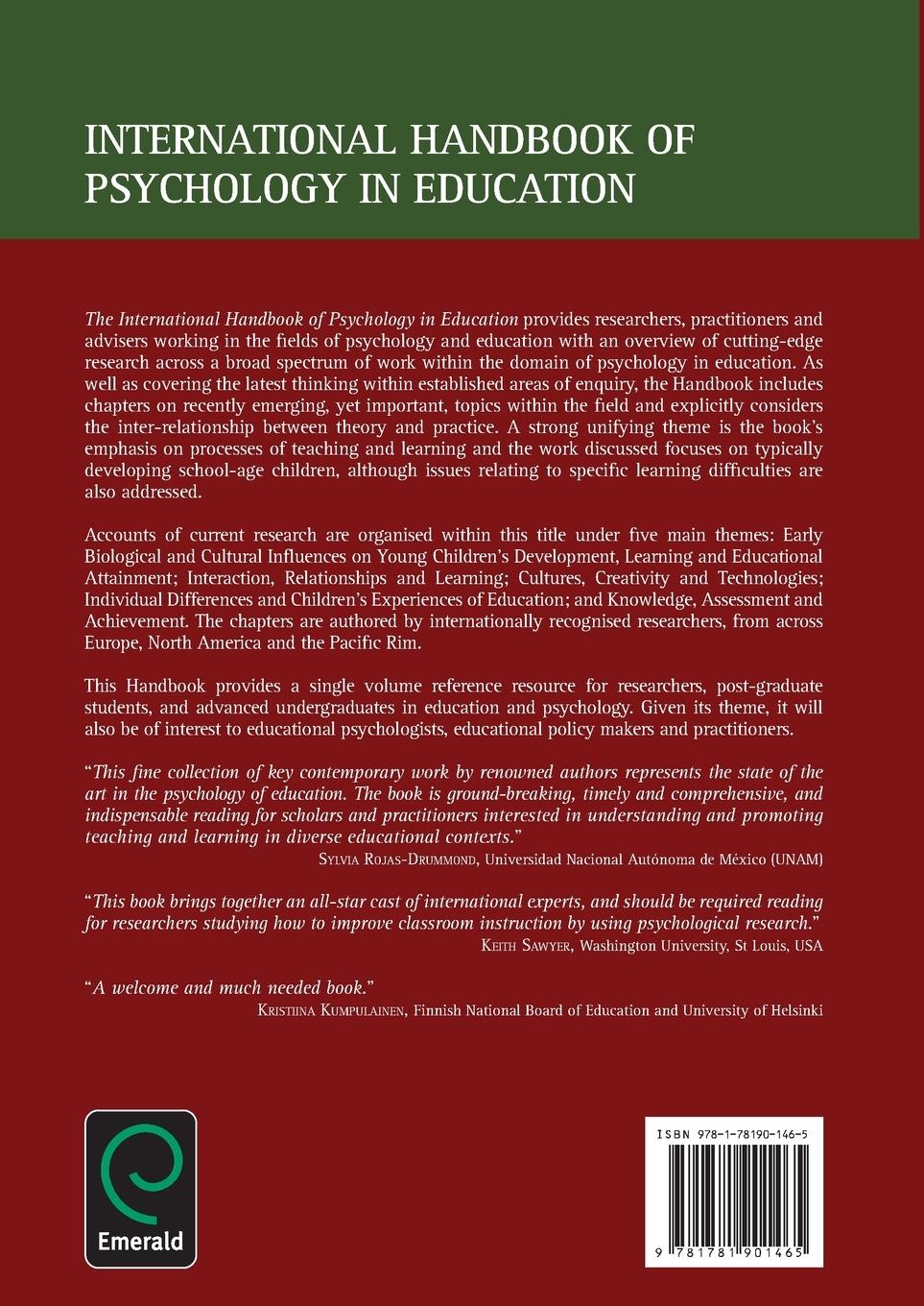 Rückseitencover International Handbook of Psychology in Education