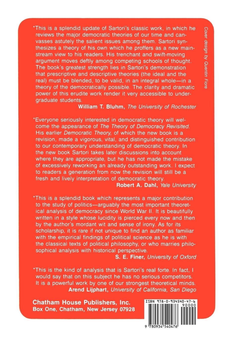 Rückseitencover The Theory of Democracy Revisited - Part One