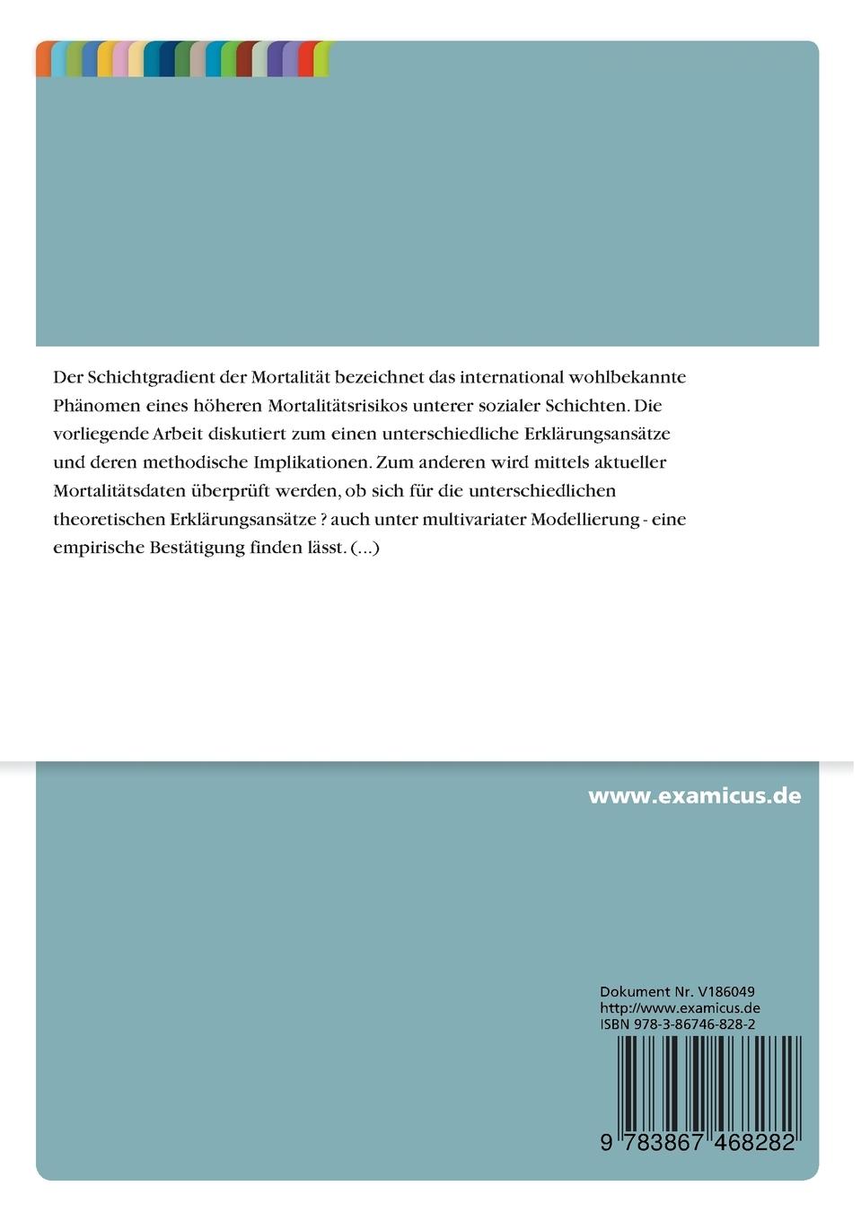 Rückseitencover Lebensbedingungen, Lebensstil und Mortalität