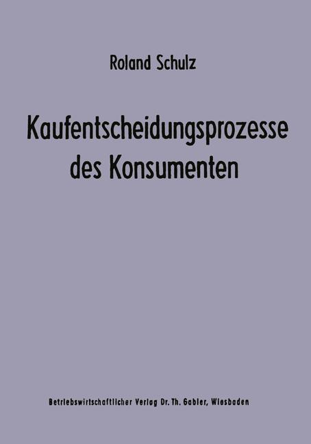 Vorderes Coverbild Kaufentscheidungsprozesse des Konsumenten