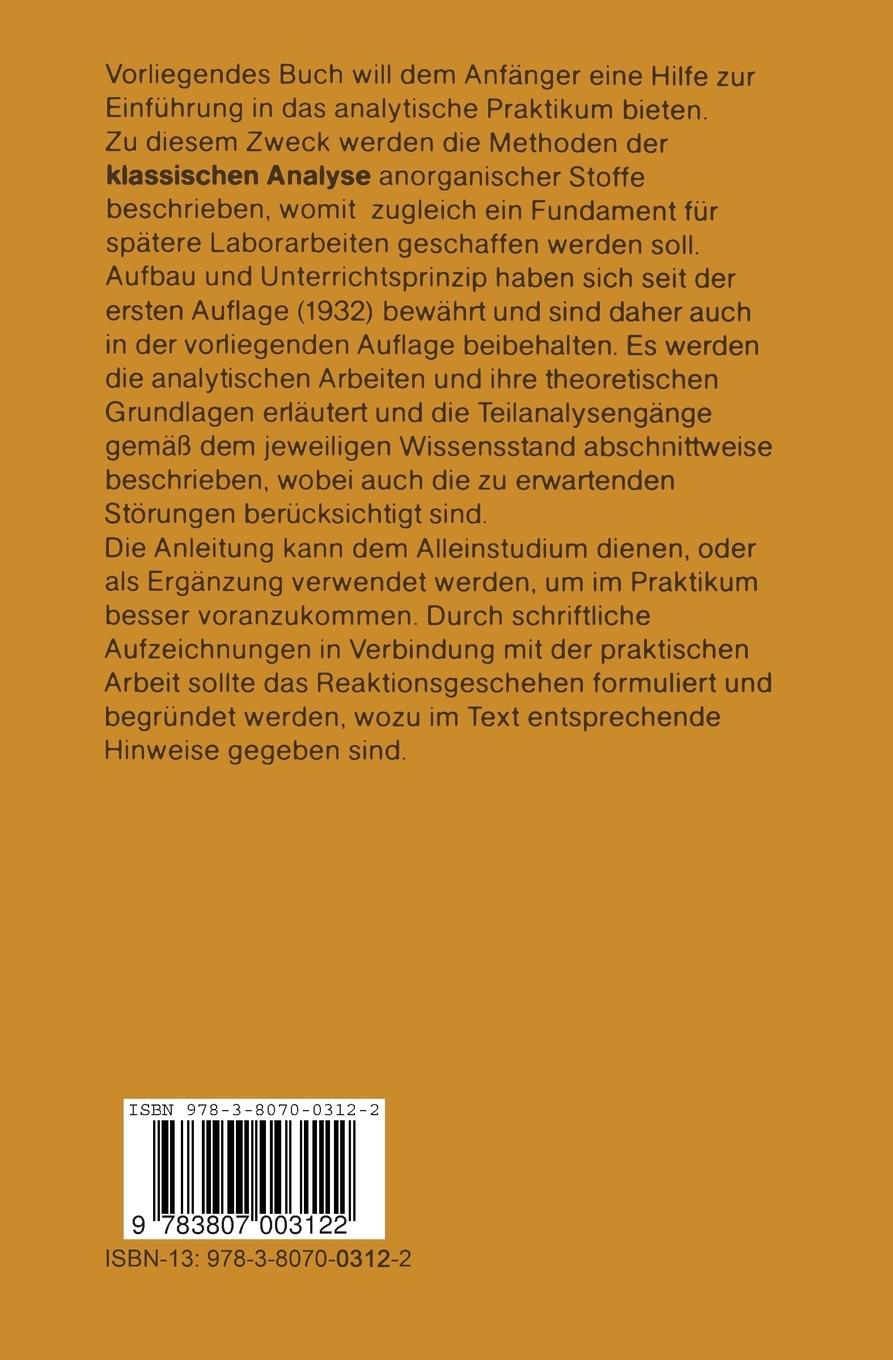 Rückseitencover Praktikum der qualitativen Analyse