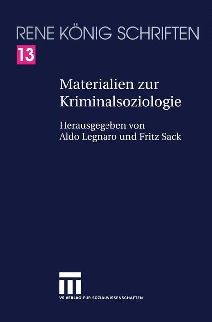Vorderes Coverbild Materialien zur Kriminalsoziologie