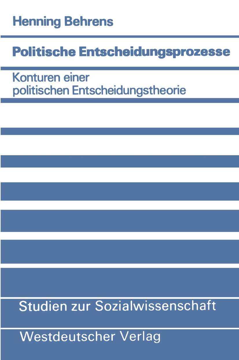 Vorderes Coverbild Politische Entscheidungsprozesse