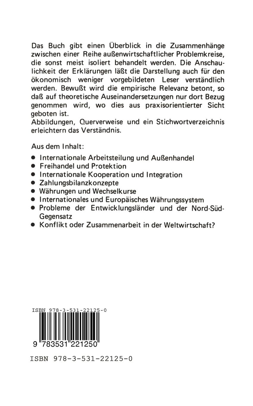 Rückseitencover Internationale Wirtschaftsbeziehungen