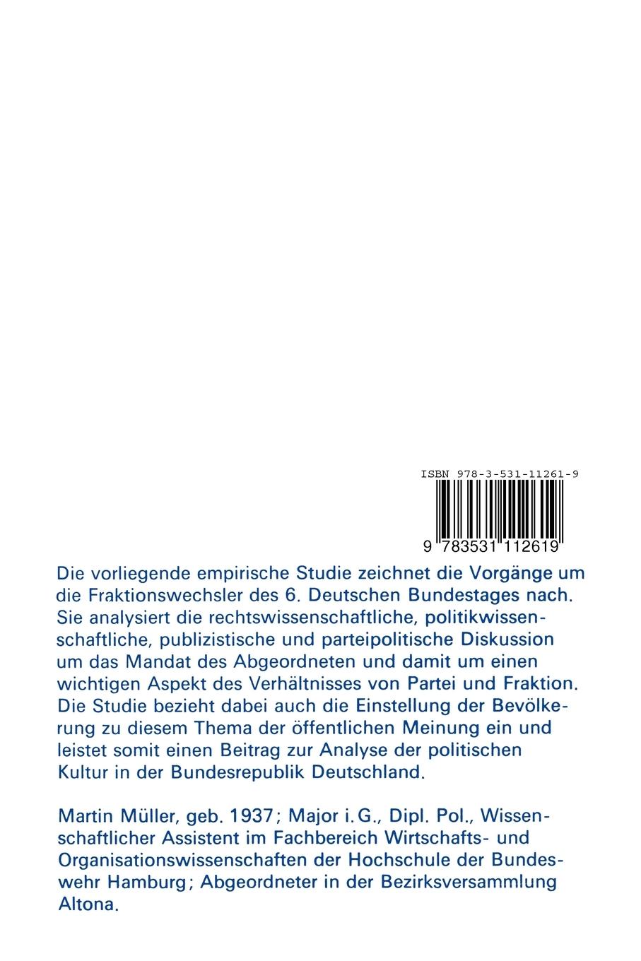 Rückseitencover Fraktionswechsel im Parteienstaat