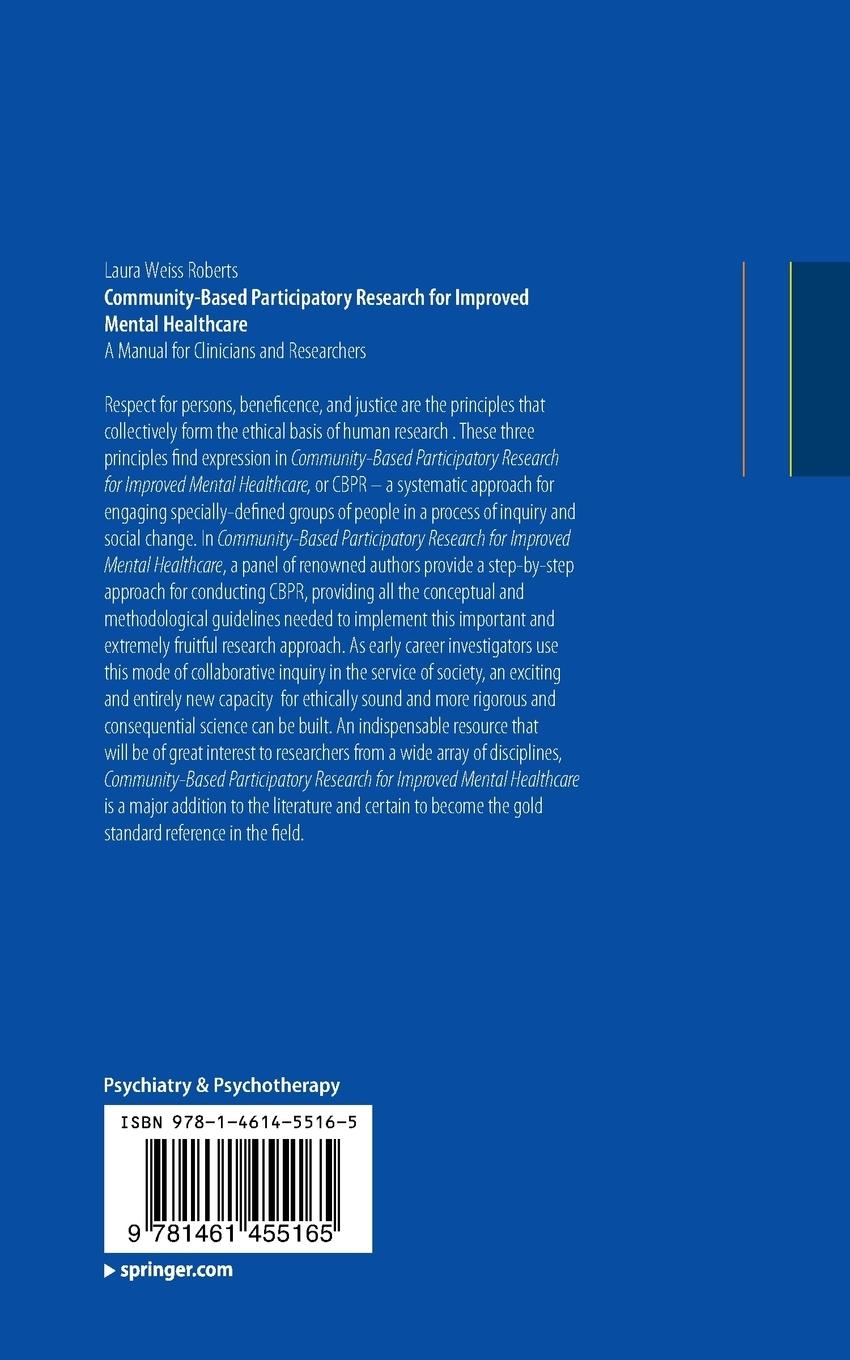 Rückseitencover Community-Based Participatory Research for Improved Mental Healthcare