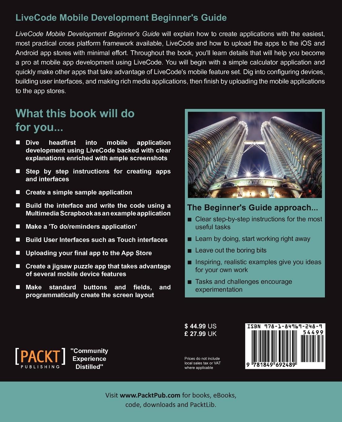 Rückseitencover Livecode Mobile Development Beginner's Guide