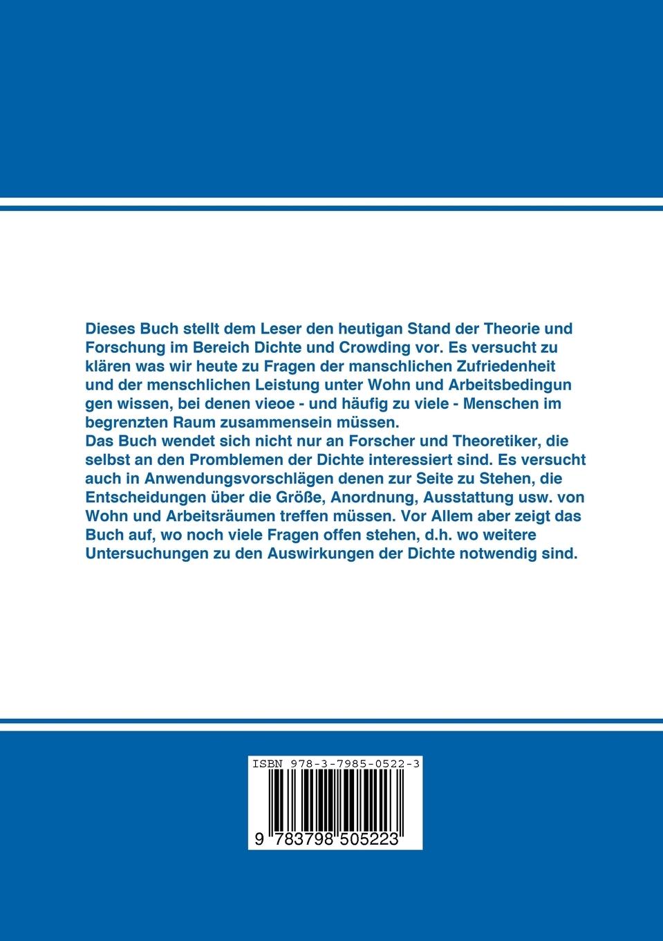 Rückseitencover Der Mensch im Beengten Raum