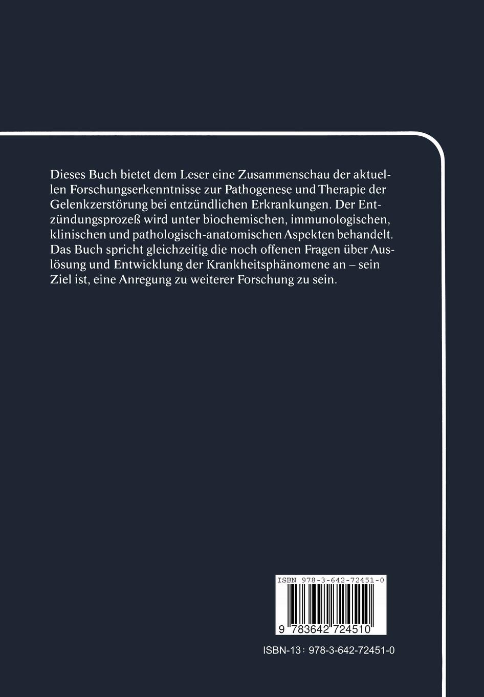 Rückseitencover Gelenkzerstörung bei entzündlichen rheumatischen Erkrankungen