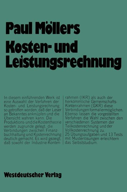 Vorderes Coverbild Kosten- und Leistungsrechnung