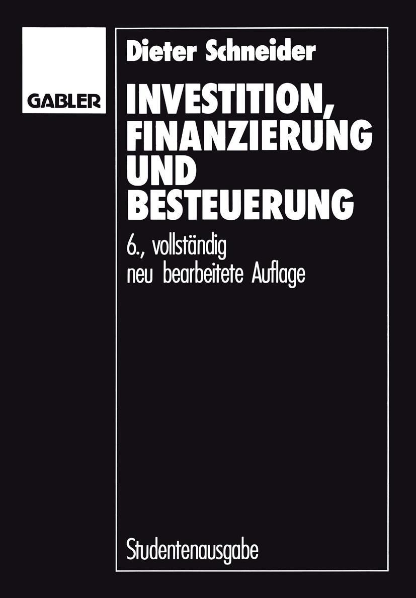 Vorderes Coverbild Investition, Finanzierung und Besteuerung
