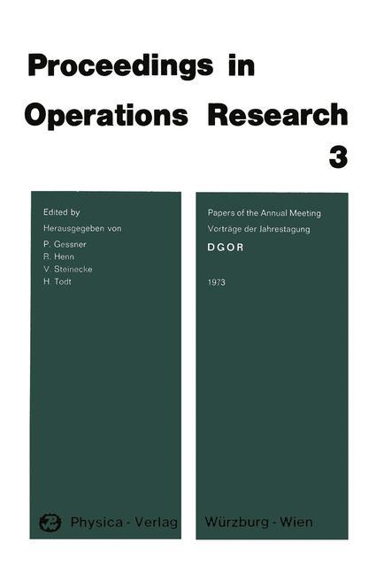 Vorderes Coverbild DGOR Papers of the Annual Meeting 1973 / Vorträge der Jahrestagung 1973