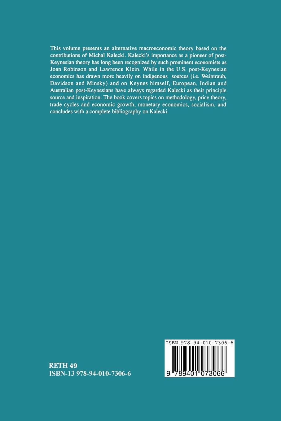 Rückseitencover An Alternative Macroeconomic Theory: The Kaleckian Model and Post-Keynesian Economics