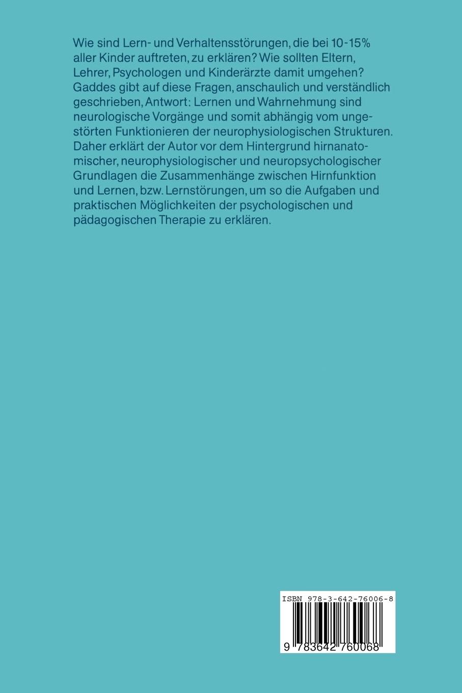 Rückseitencover Lernstörungen und Hirnfunktion