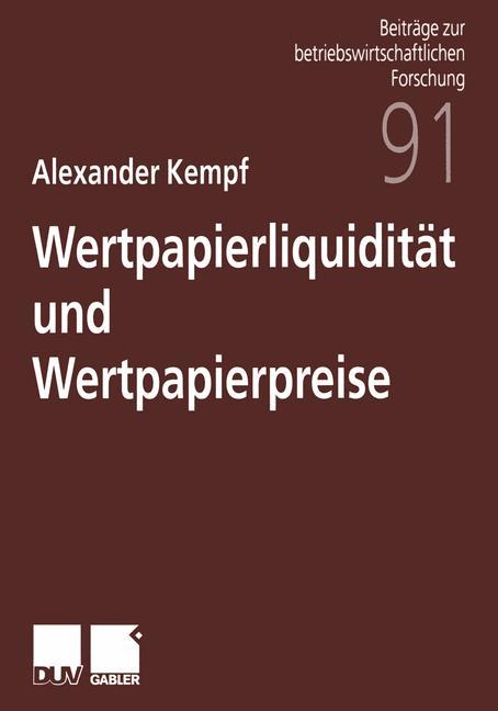 Vorderes Coverbild Wertpapierliquidität und Wertpapierpreise