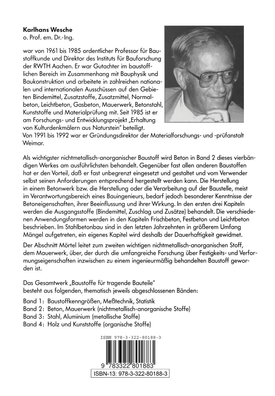 Rückseitencover Baustoffe für tragende Bauteile